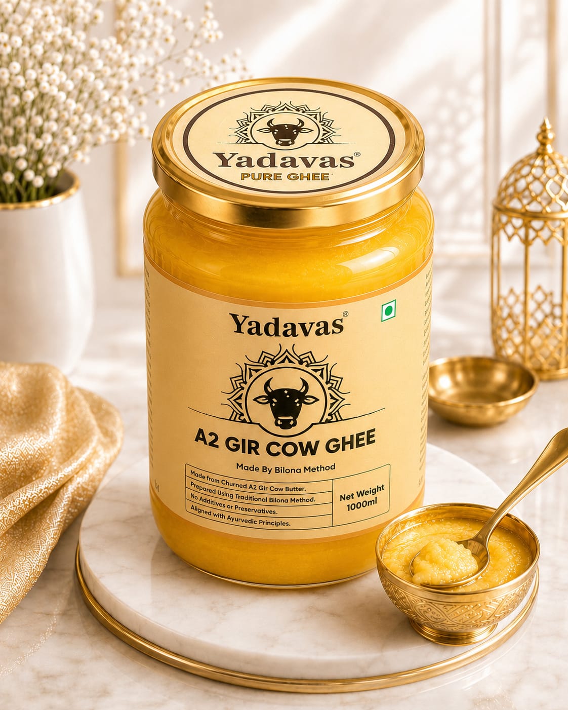 Yadavas Pure A2 Gir Cow Bilona Ghee view 2